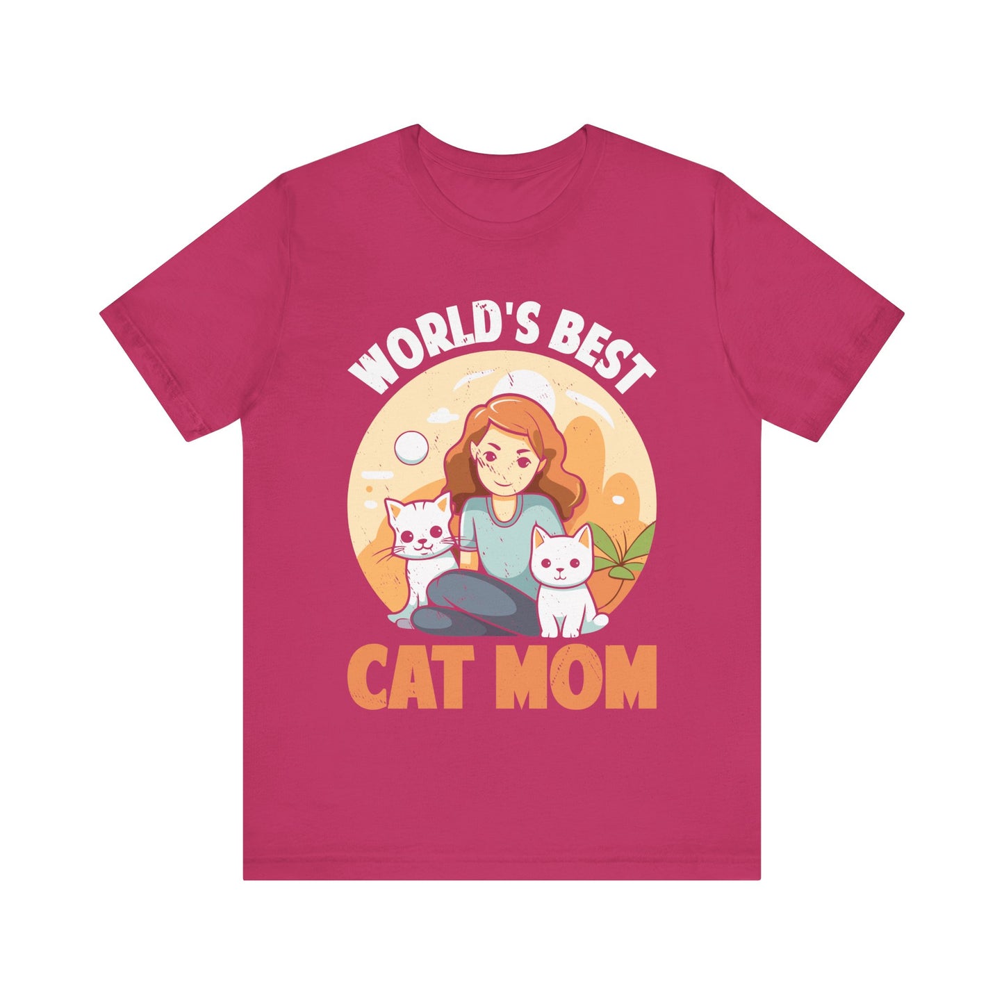 World’s Best Cat Mom T-Shirt – Cute Cat Lover Gift for Women with Two Cats – Purrfect Mother’s Day or Birthday Tee