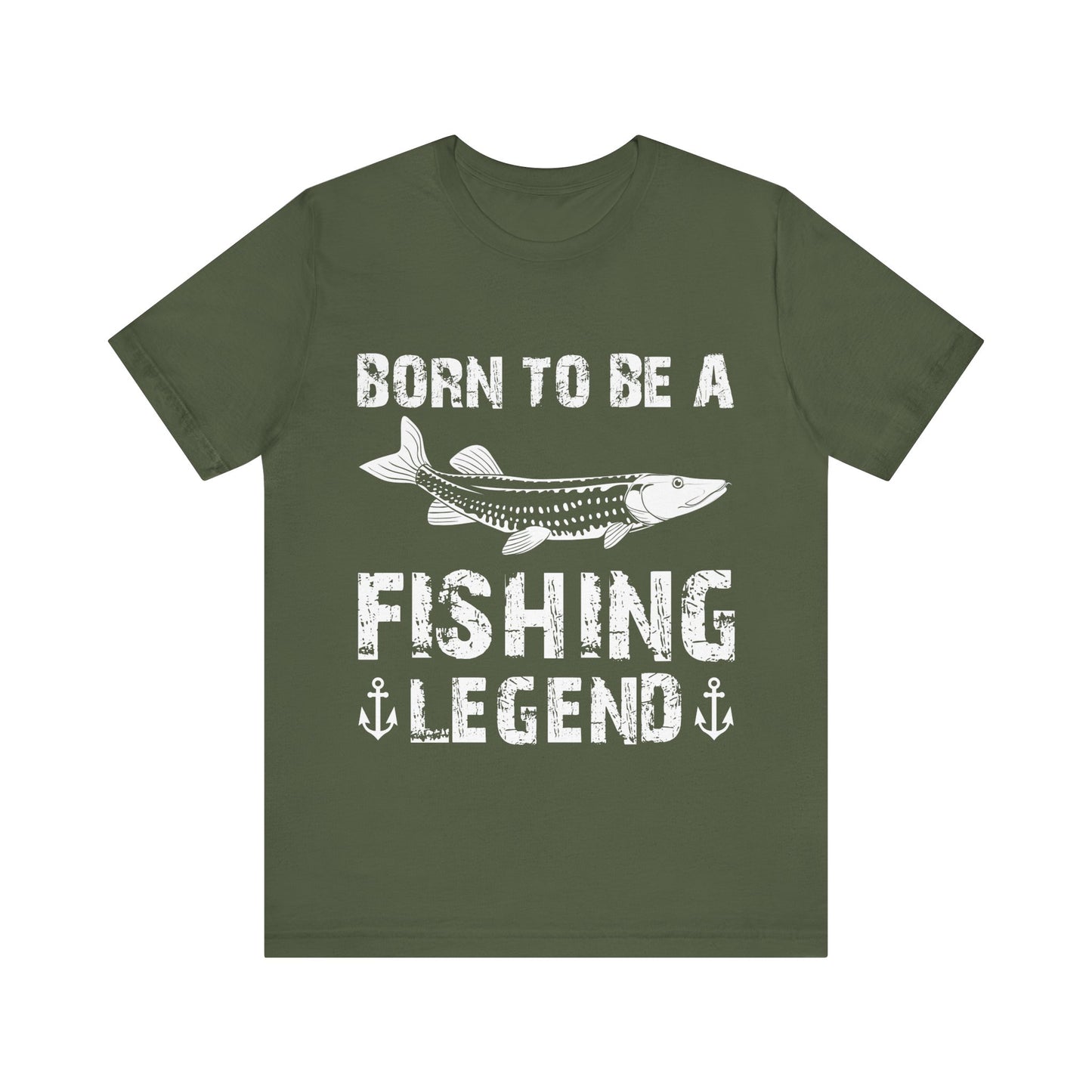 Born to Be a Fishing Legend T-Shirt – Funny Outdoor Graphic Tee for Men, Dads, Anglers & Fishermen