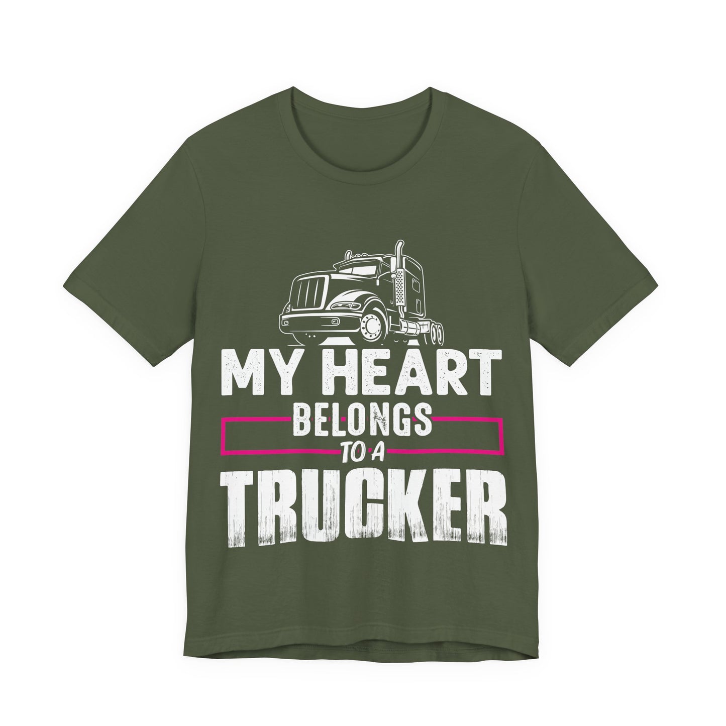 My Heart Belongs to a Trucker Shirt – Unisex Trucker Wife Love Tee, Perfect Gift for Trucker’s Spouse or Partner