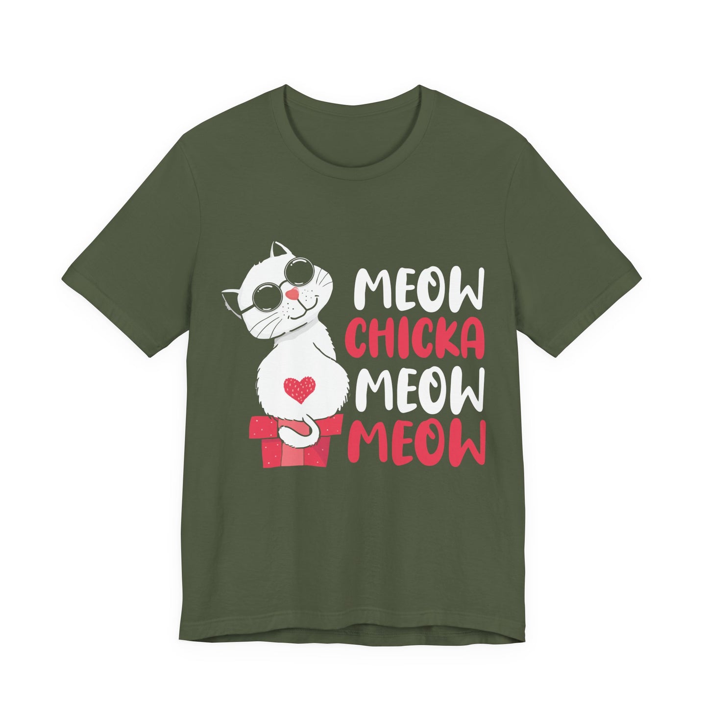 Cute Funny Cat T-Shirt – “Meow Chicka Meow Meow” Tee for Cat Lovers – Sassy Kitty Shirt for Women & Girls