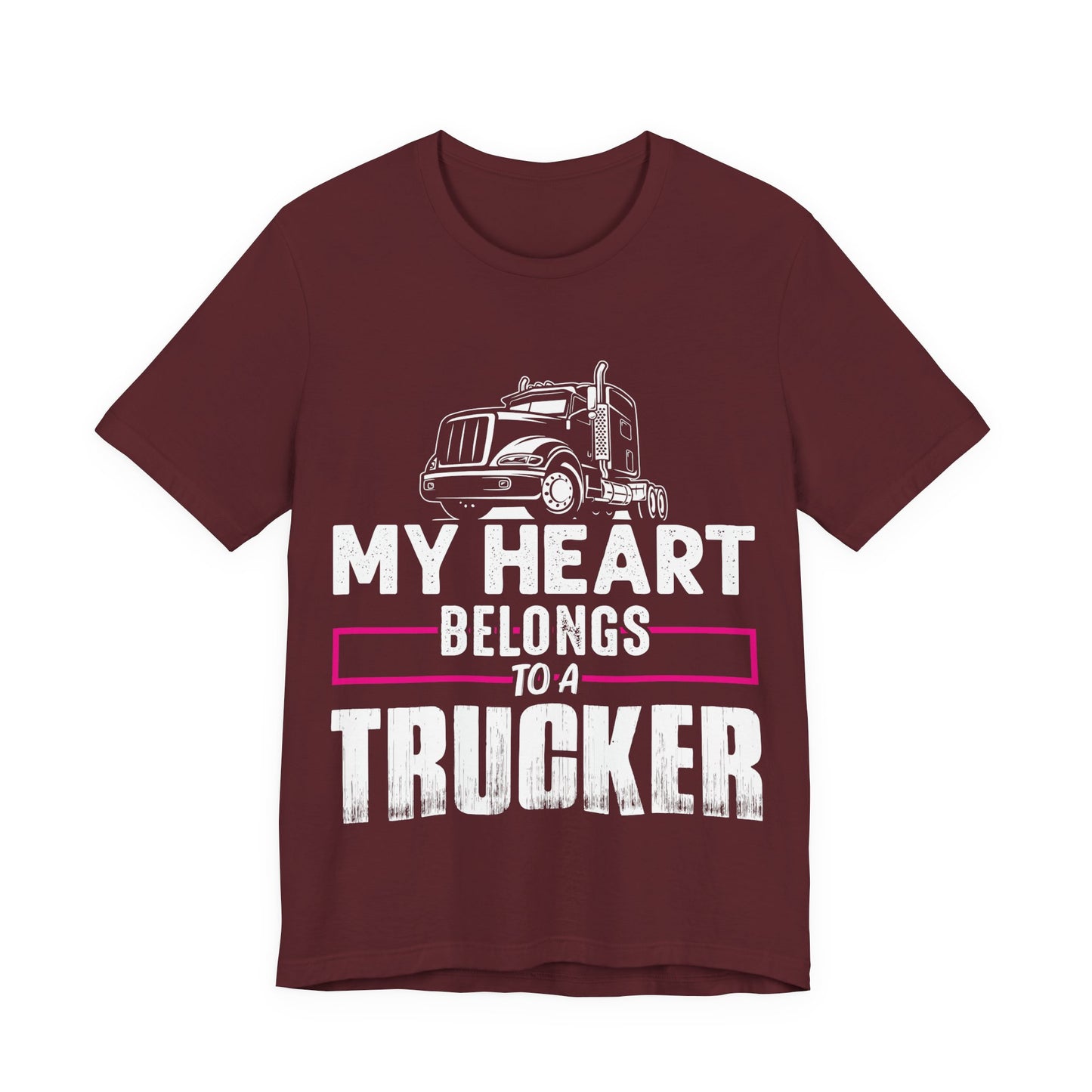 My Heart Belongs to a Trucker Shirt – Unisex Trucker Wife Love Tee, Perfect Gift for Trucker’s Spouse or Partner