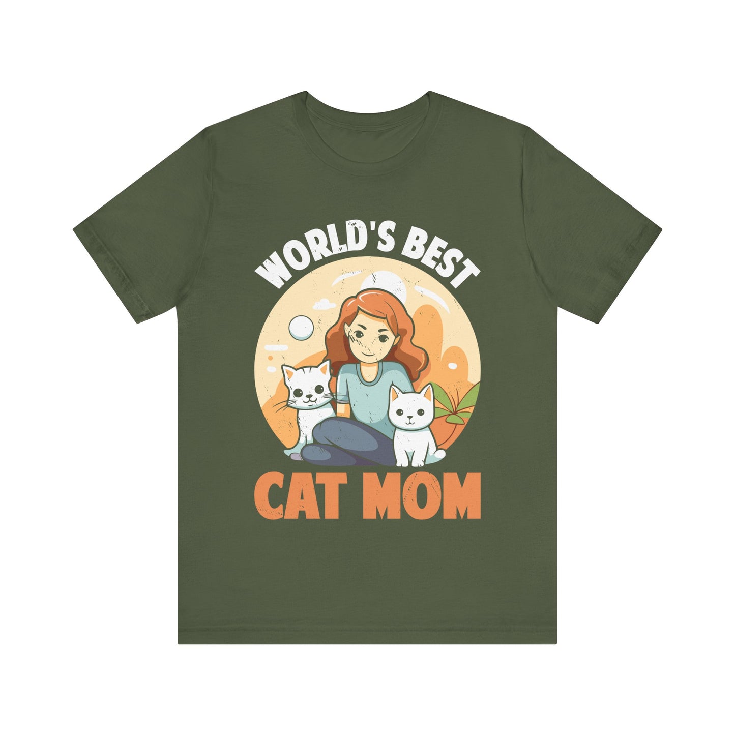 World’s Best Cat Mom T-Shirt – Cute Cat Lover Gift for Women with Two Cats – Purrfect Mother’s Day or Birthday Tee