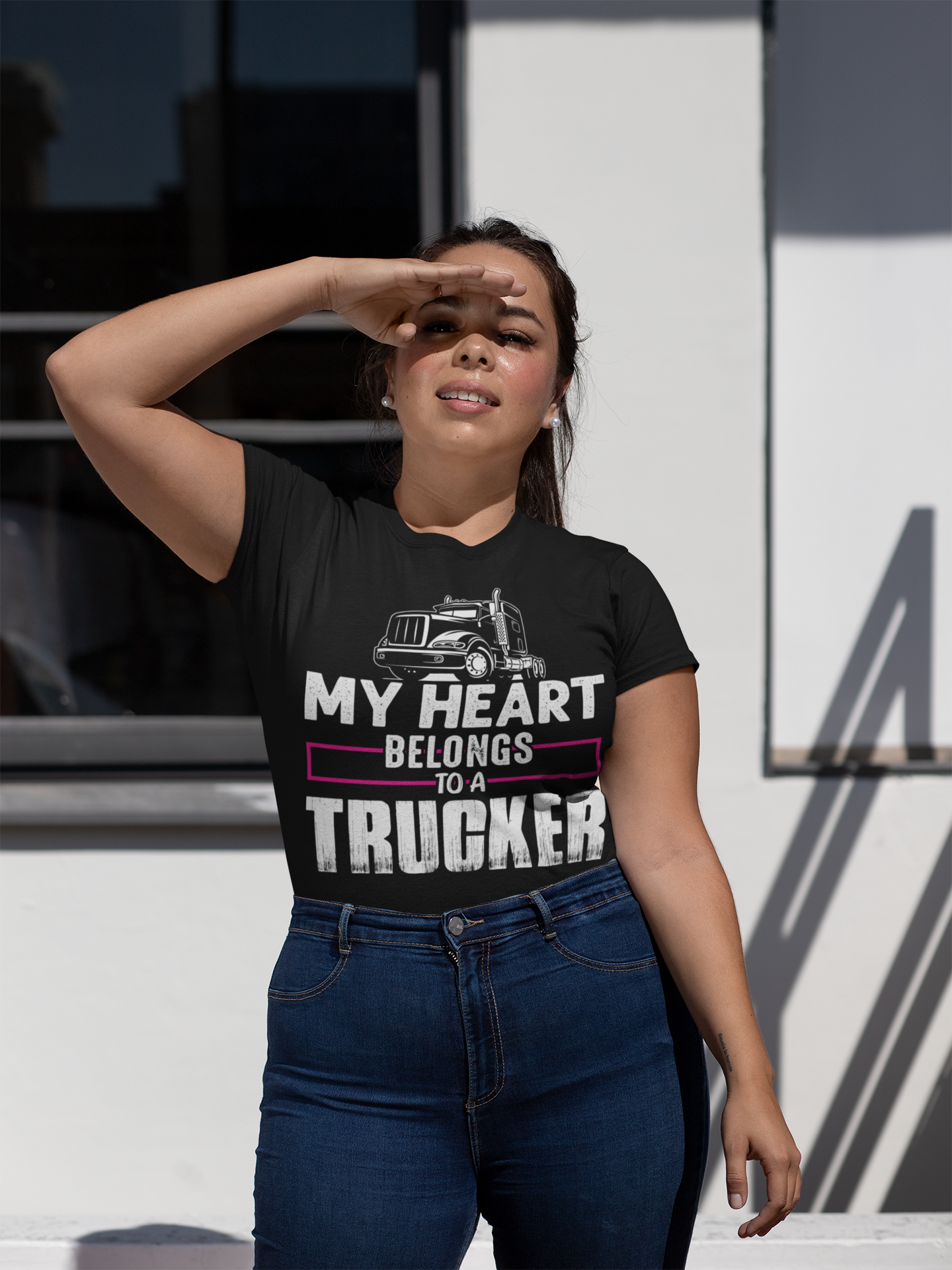 My Heart Belongs to a Trucker Shirt – Unisex Trucker Wife Love Tee, Perfect Gift for Trucker’s Spouse or Partner