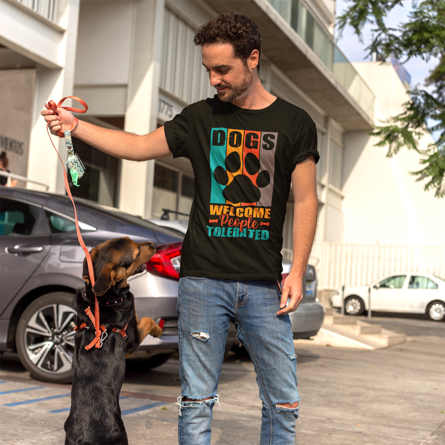 Dogs Welcome, People Tolerated T-Shirt – Funny Dog Lover Tee – Gift for Pet Owners & Introverts – Unisex Shirt