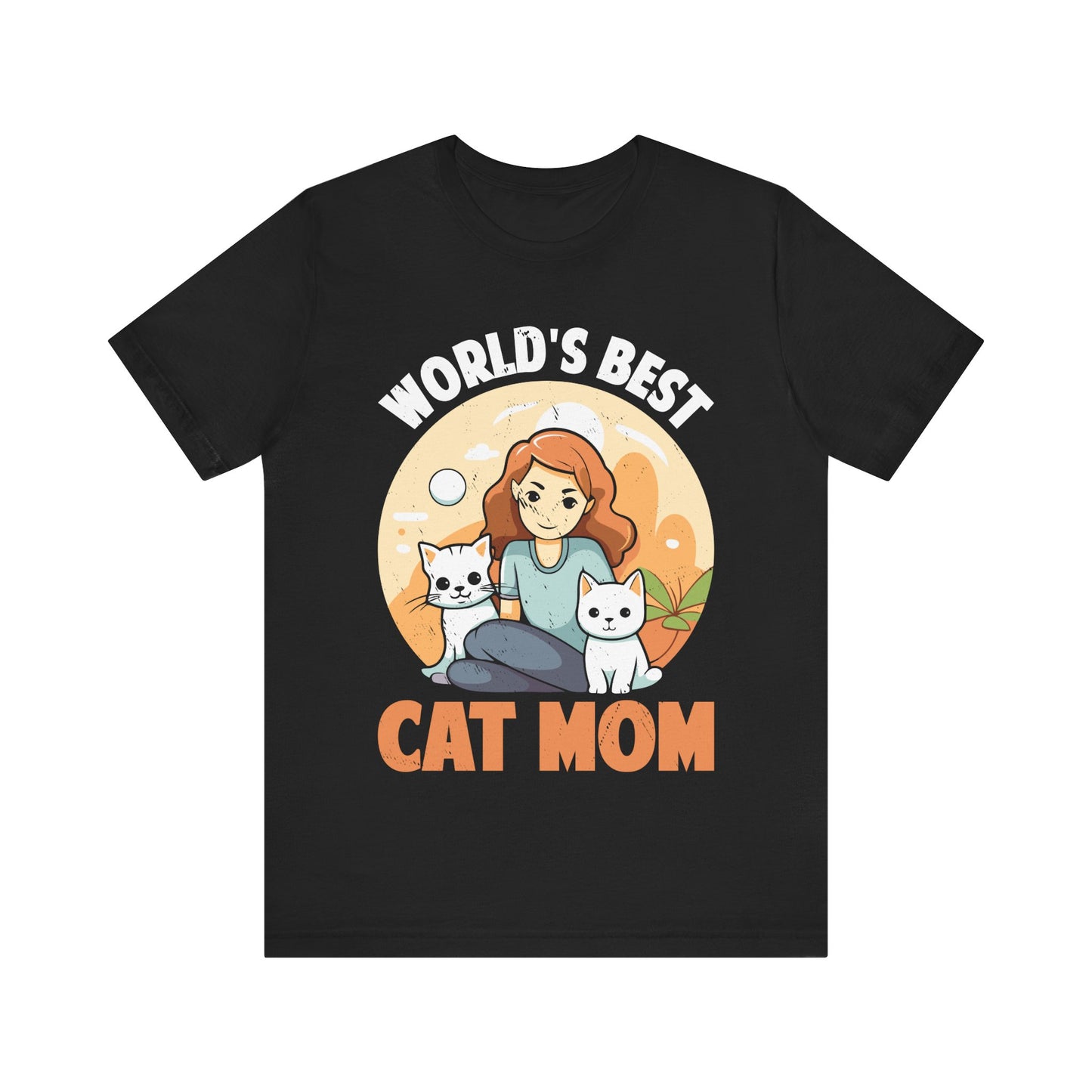World’s Best Cat Mom T-Shirt – Cute Cat Lover Gift for Women with Two Cats – Purrfect Mother’s Day or Birthday Tee