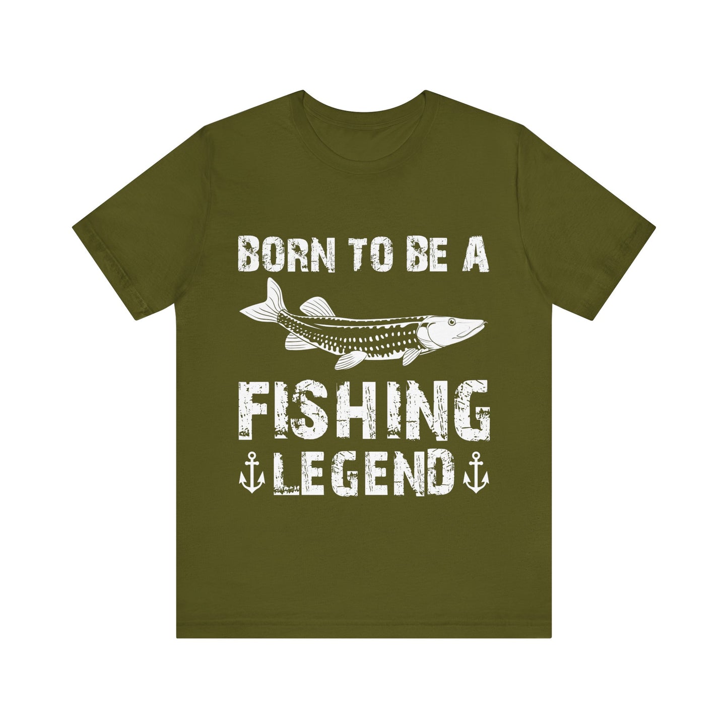 Born to Be a Fishing Legend T-Shirt – Funny Outdoor Graphic Tee for Men, Dads, Anglers & Fishermen