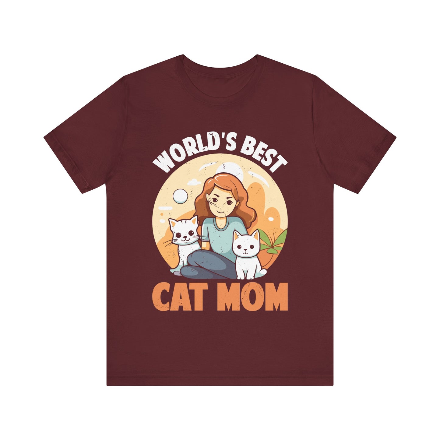 World’s Best Cat Mom T-Shirt – Cute Cat Lover Gift for Women with Two Cats – Purrfect Mother’s Day or Birthday Tee