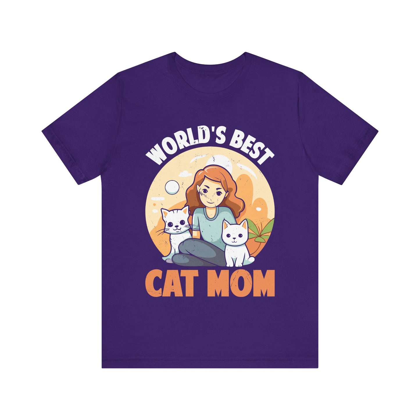 World’s Best Cat Mom T-Shirt – Cute Cat Lover Gift for Women with Two Cats – Purrfect Mother’s Day or Birthday Tee