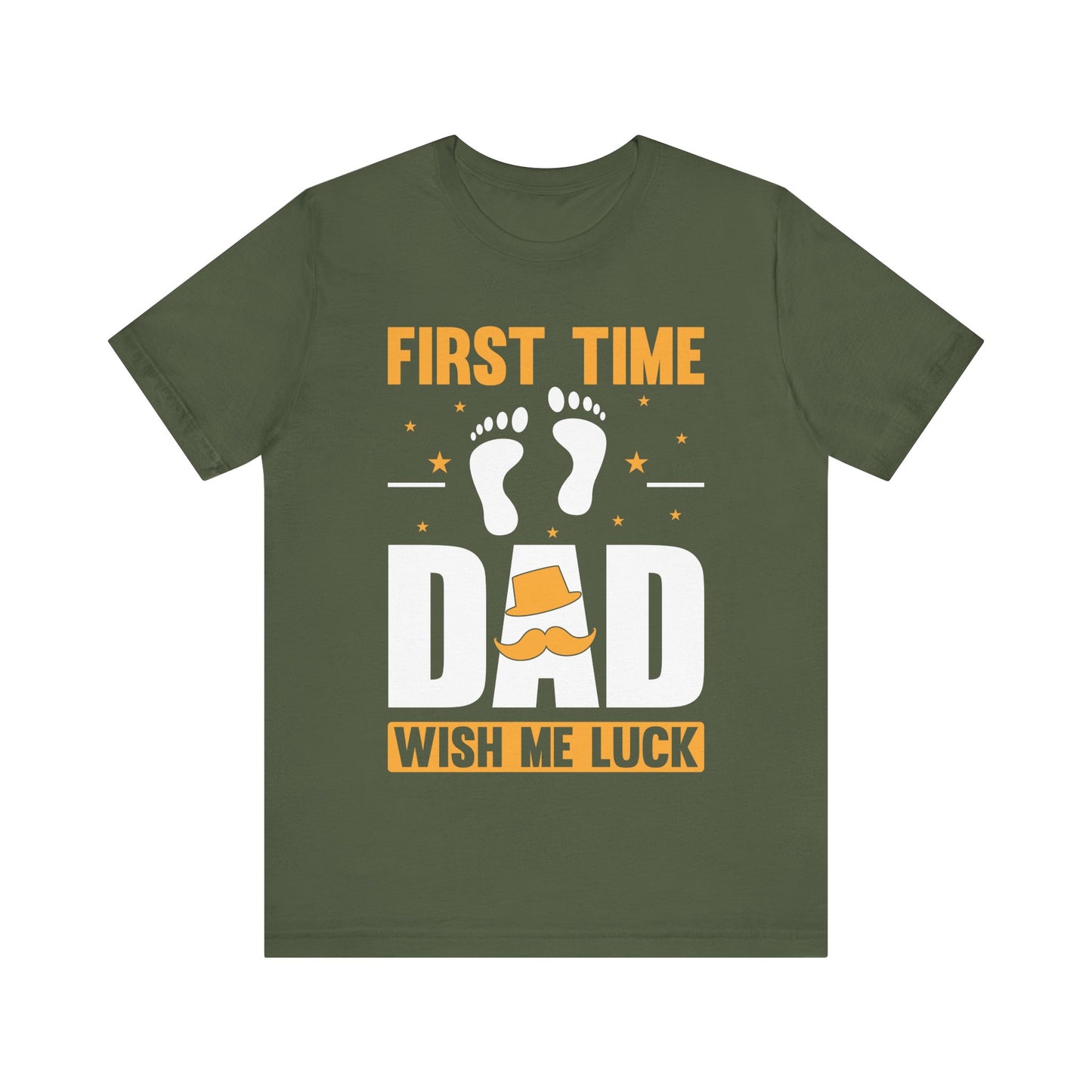 First Time Dad T-Shirt – Funny Expecting Father Gift Shirt – “Wish Me Luck” New Dad Tee – Baby Announcement Shirt for Men
