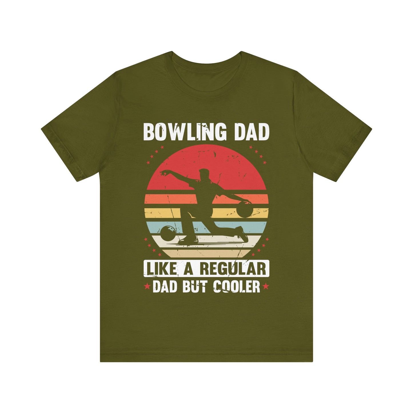 Bowling Dad T-Shirt – Funny Gift for Bowling Fathers – Like a Regular Dad But Cooler Shirt – Retro Vintage Bowling Tee for Men