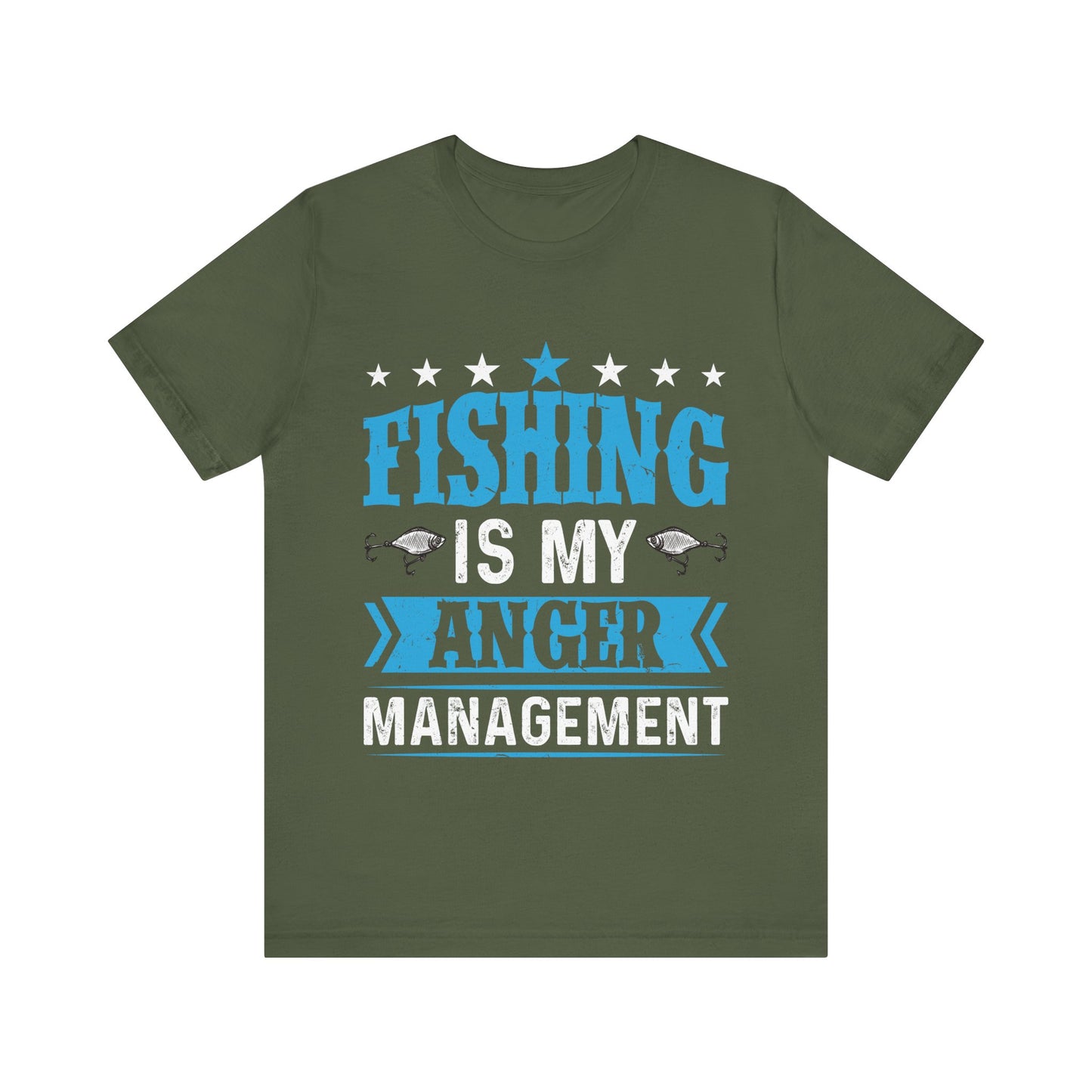 Fishing Is My Anger Management T-Shirt – Funny Fisherman Shirt for Men – Stress Relief Fishing Gift for Anglers & Outdoorsmen