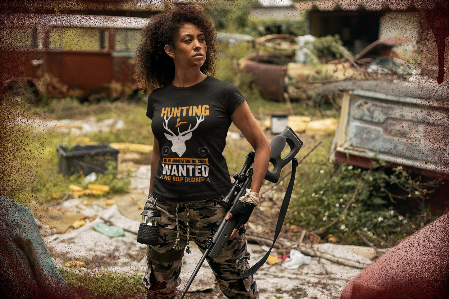 Hunting Is an Addiction T-Shirt – No Cure Wanted No Help Desired – Funny Gift for Passionate Hunters & Outdoorsmen