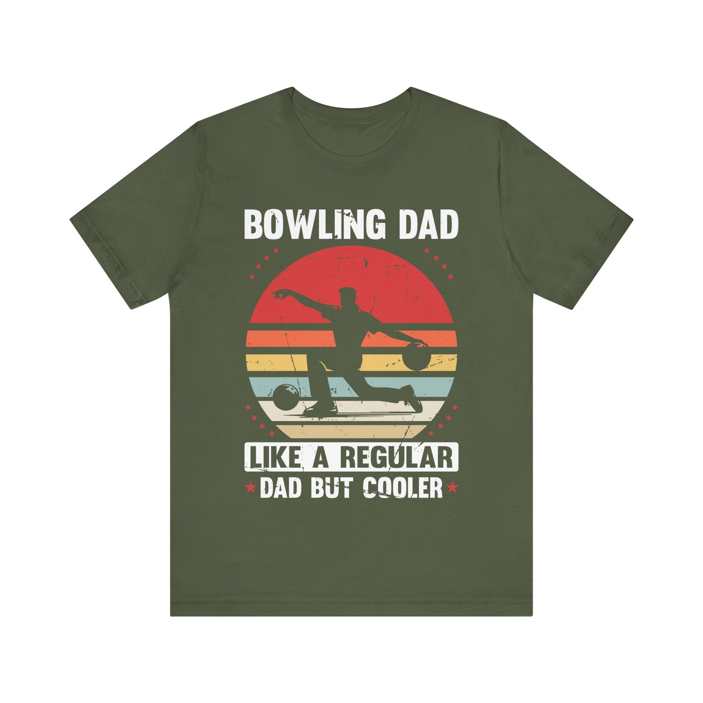 Bowling Dad T-Shirt – Funny Gift for Bowling Fathers – Like a Regular Dad But Cooler Shirt – Retro Vintage Bowling Tee for Men