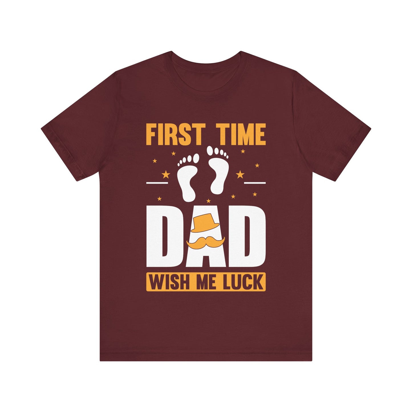 First Time Dad T-Shirt – Funny Expecting Father Gift Shirt – “Wish Me Luck” New Dad Tee – Baby Announcement Shirt for Men