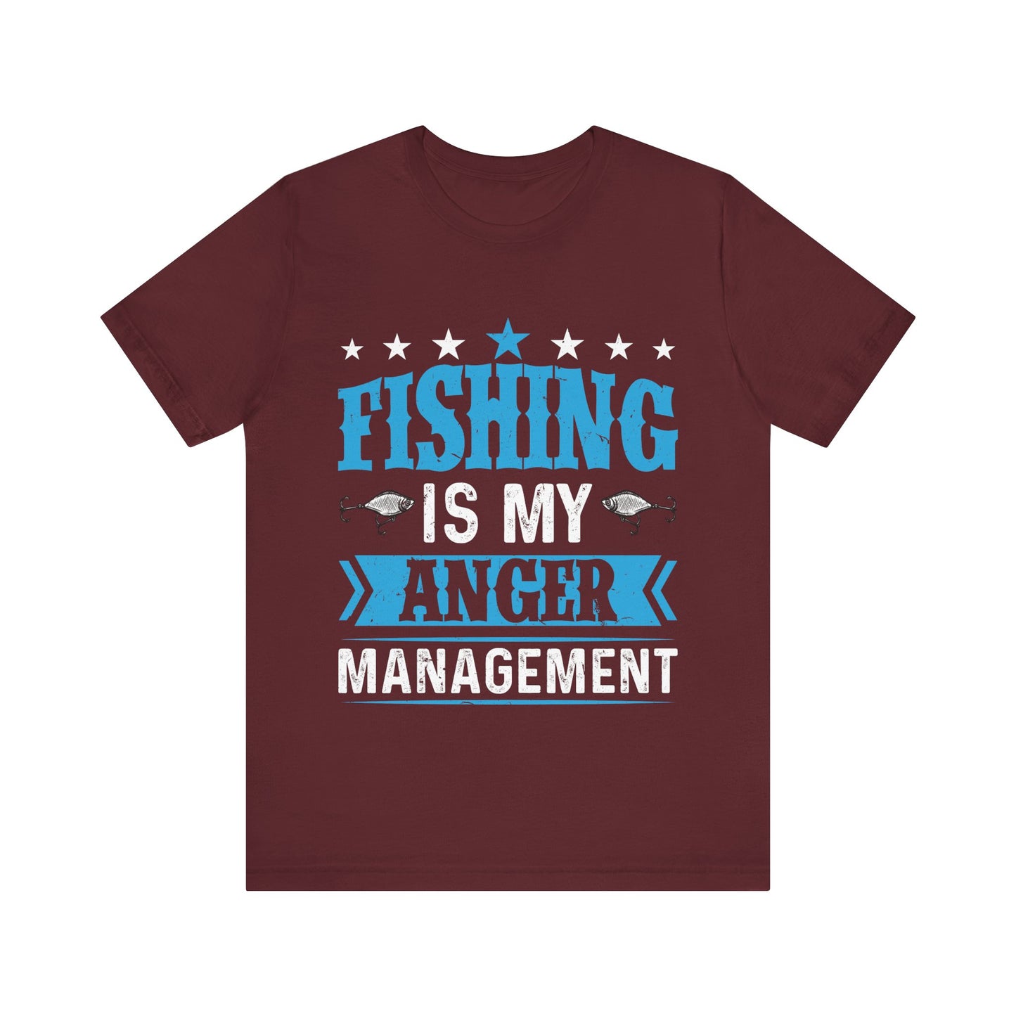 Fishing Is My Anger Management T-Shirt – Funny Fisherman Shirt for Men – Stress Relief Fishing Gift for Anglers & Outdoorsmen